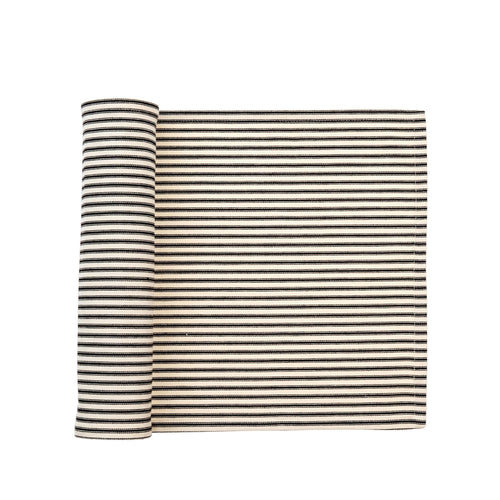 Table Runner - Black and White Stripes