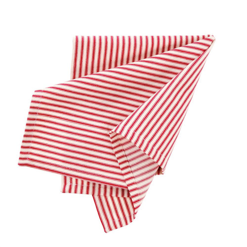 Table Napkins - Red and White Stripes Cloth