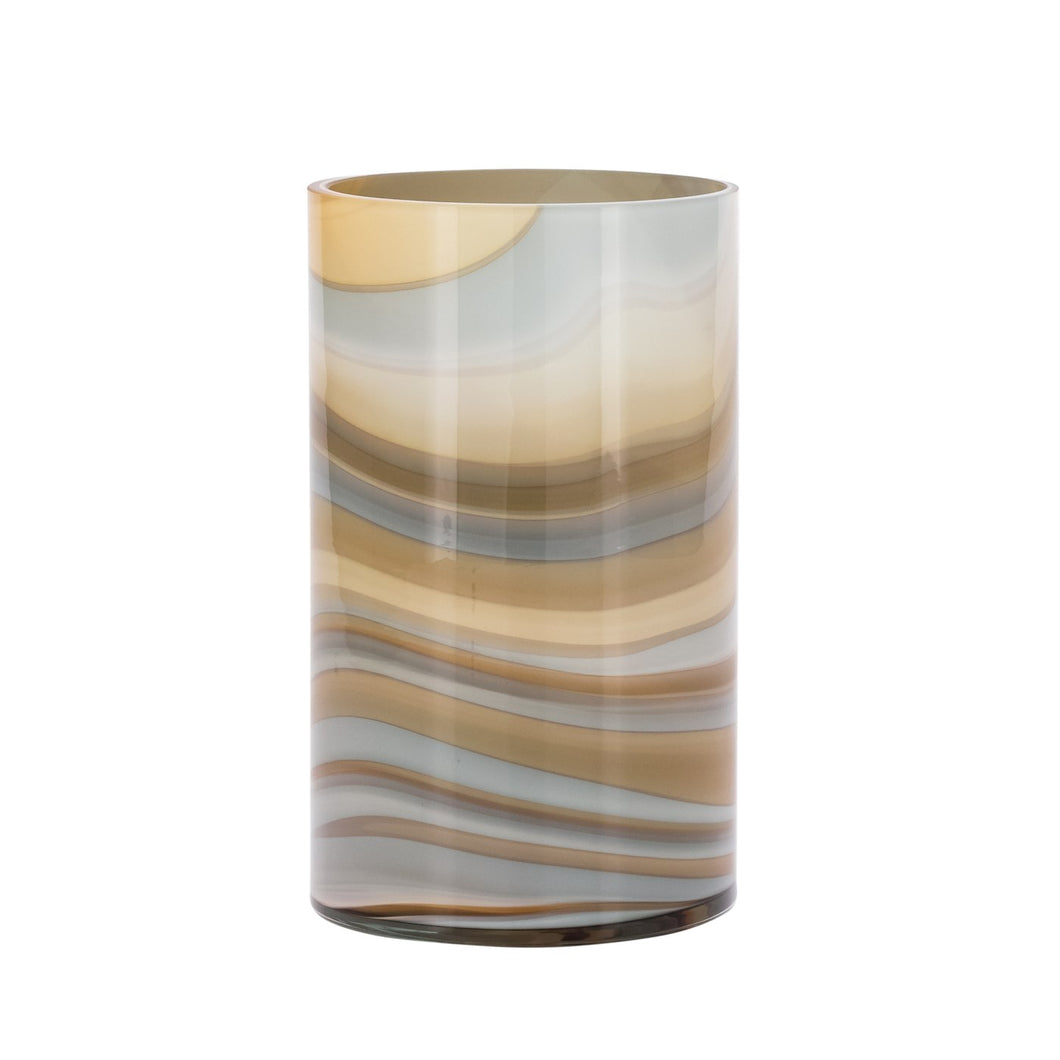 Vase - Marble Swril  -Amber and light Grey