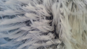 Throw Fringe White with Grey and sold white backing