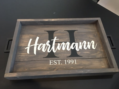 Paint Bar - Custom Trays -  Wood Serving Tray with handles